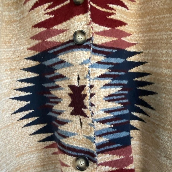 Ann French Aztec Southwestern Print Cardigan pockets, front buttons Sz: Medium - Picture 4 of 12